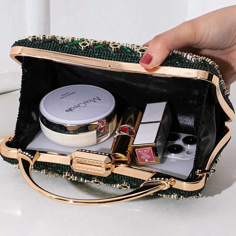 Rhinestone Evening Bag For Women Top Handle Clutch Bag Glitter Diamond Wedding Party Handbag Purse Exquisite Lady Shoulder Bags Z250220