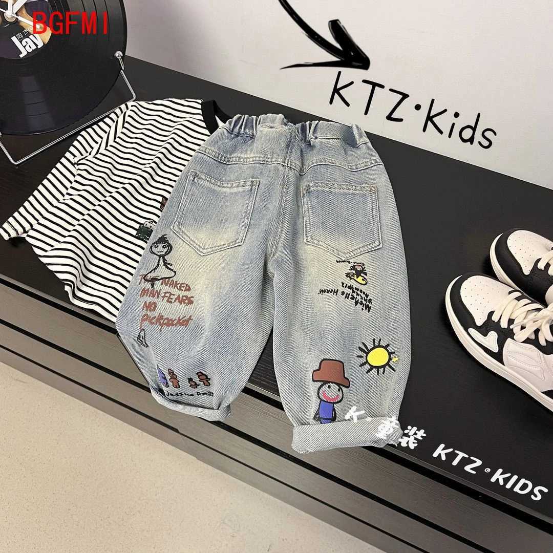 2-10Y Korean Childrens Clothing Denim Pants Spring Autumn Trousers Boys Girls Long Pants Jeans for Kids Straight Pants Z250220