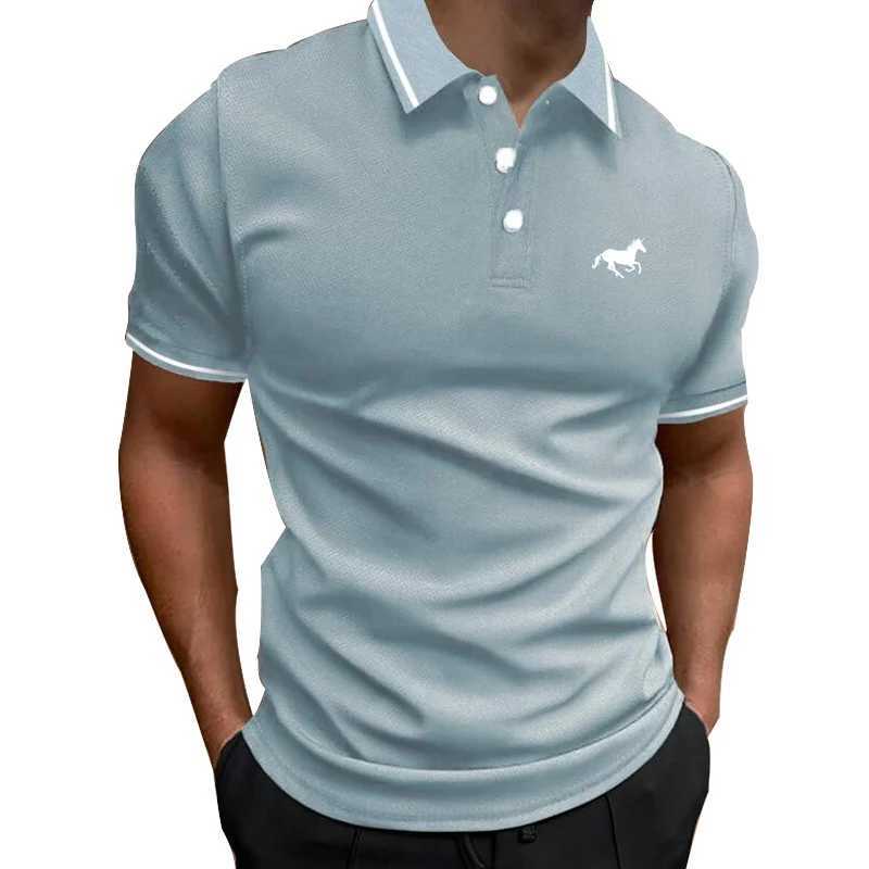 00% Polyester Quick Drying Polo Shirt Men Summer Short Sleeve Slim Fit Turn-down Collar Polo Shirt Men Business Casual Polo W250220