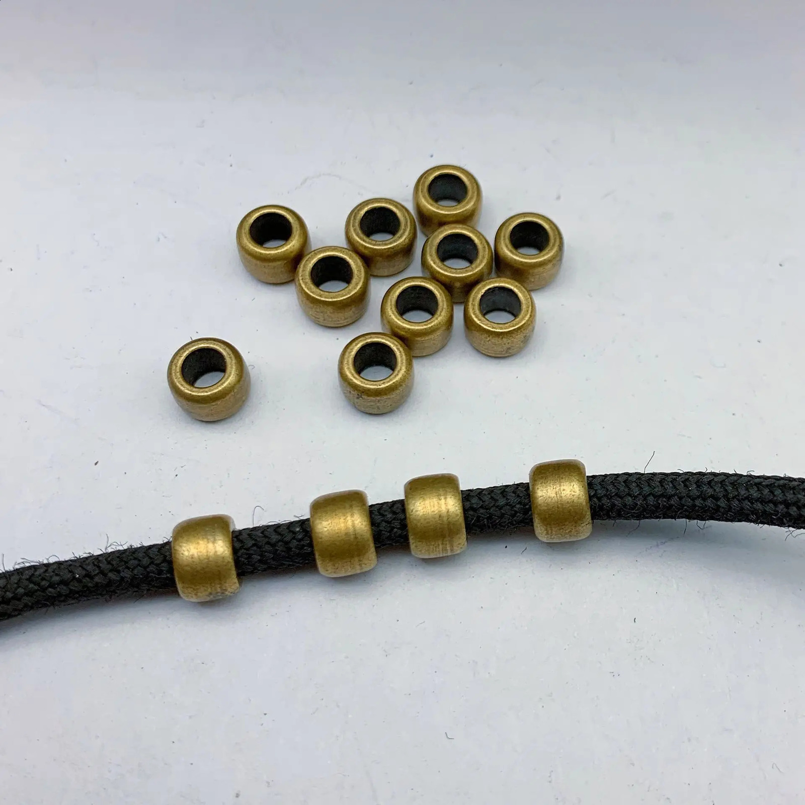 10pcs Round Copper Strain Isolate Brass Braided Paracord Lanyard Pendant Outdoor EDC DIY Accessories end strain 250213