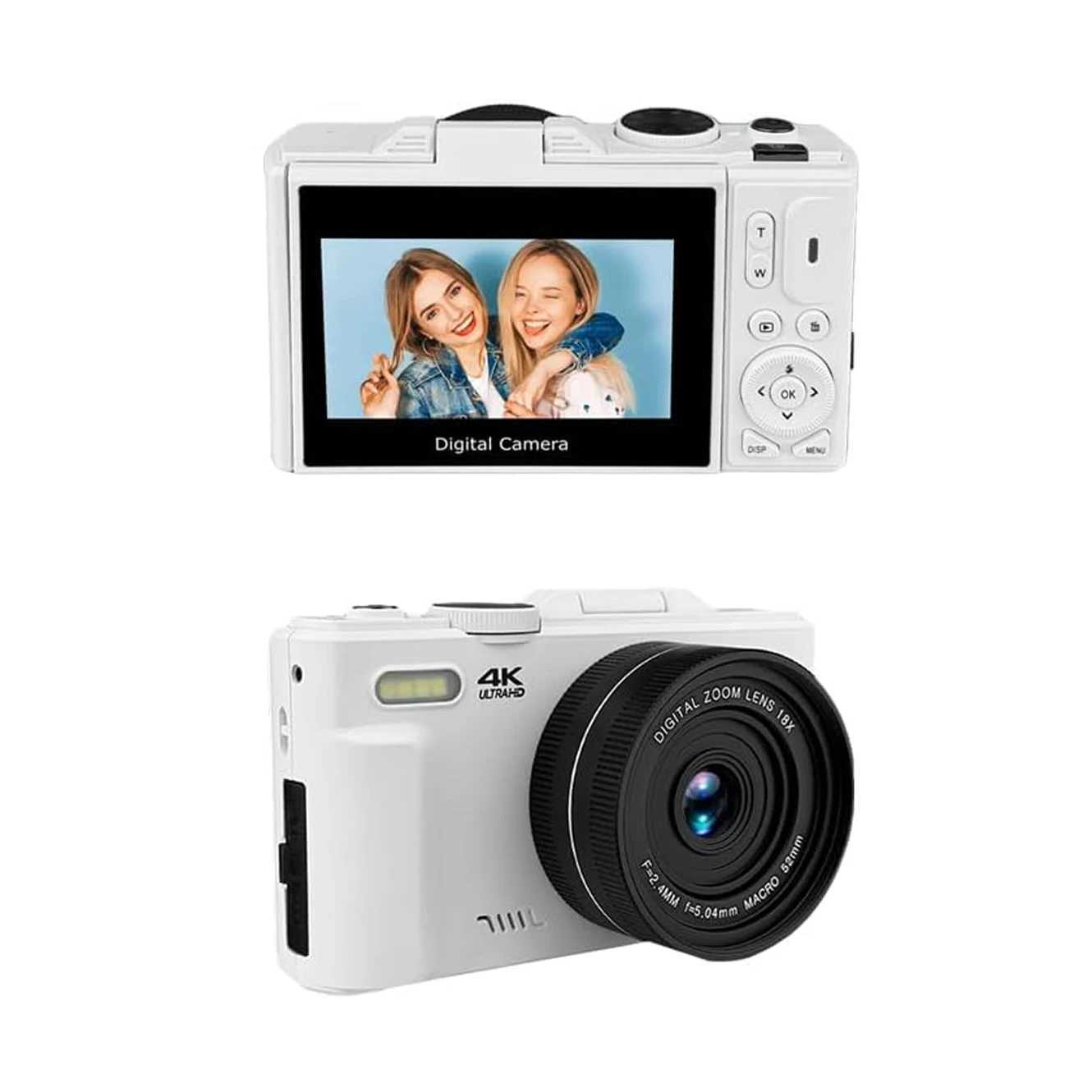 18X digital zoom camera for photography 4K YouTube Vlog video camera with 3-inch flip screen shock resistant selfie camera Z250220