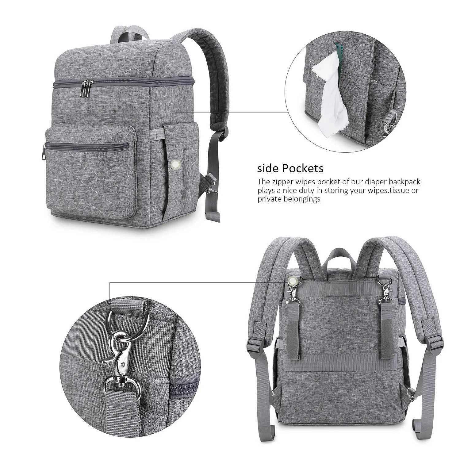 Large Capacity Multifunctional Changing BackpackStylish Waterproof Diaper Bag Backpack Mother Newborn Portable Travel Changing X250220