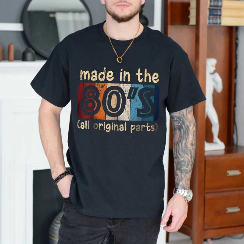 Mens T-shirts Made in The 80s All Original Part Retro Vintage Summer T-shirt for Men Casual O-Neck Tee Shirts Streetwear Tops W250220