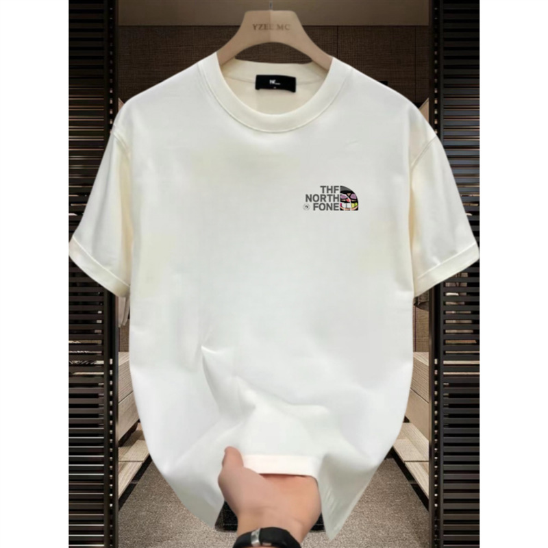 New summer cotton short sleeve T-shirt men's and women's heavy loose brand half sleeve shirt lovers printed T-shirt 2025