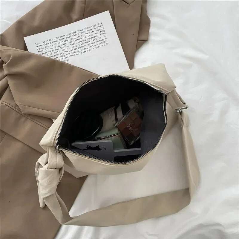 Black Crossbody for Women Girls Handbag Shopper Casual Solid Simple Chain Knotted Straps Messenger Shoulder Totes Bags Handbags