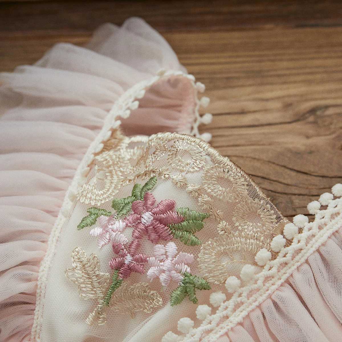 ma baby 0-24M Baby Girl Romper Newborn Infant Jumpsuit Princess Floral Embroidery Tulle Outfits Birthday Party Clothing X250220