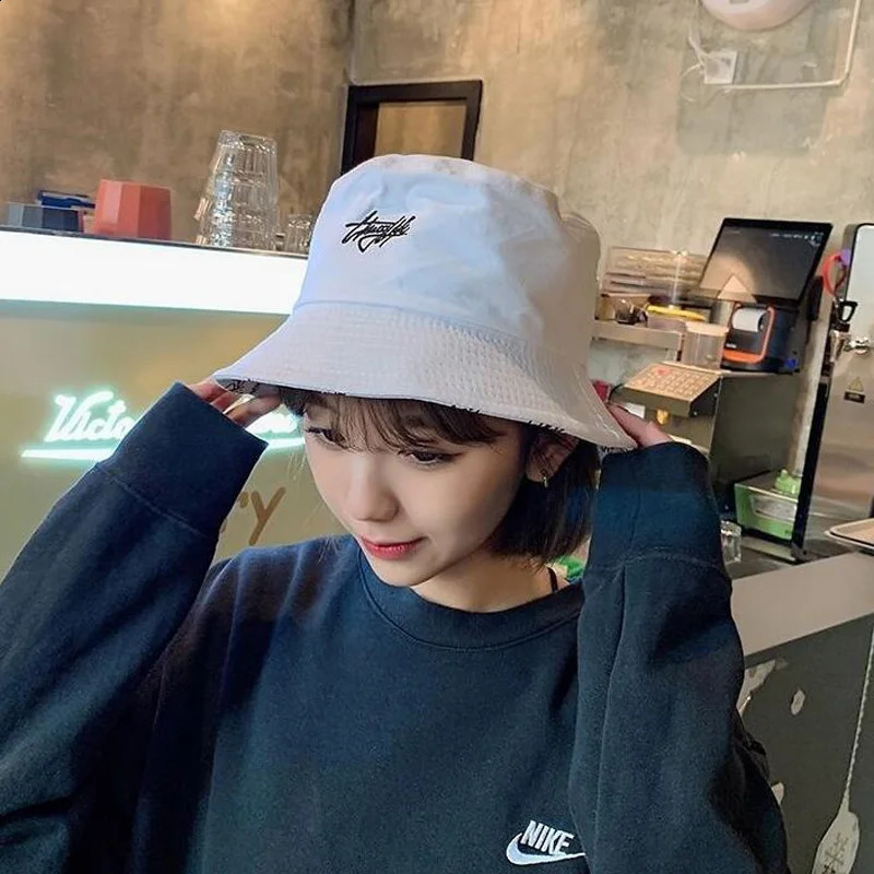 Doublesided Wear Fishing Hat Fisherman Cap for BoysGirls Bob Femme Gorro Summer Bucket Mens Panama 250117