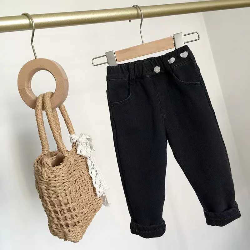Boys Girls Winter Fleece Velvet Warm Jeans Thick Trousers High Waist Elastic Pants Jean Stretch Pencil Pants Hot Legging 2024 New Z250220