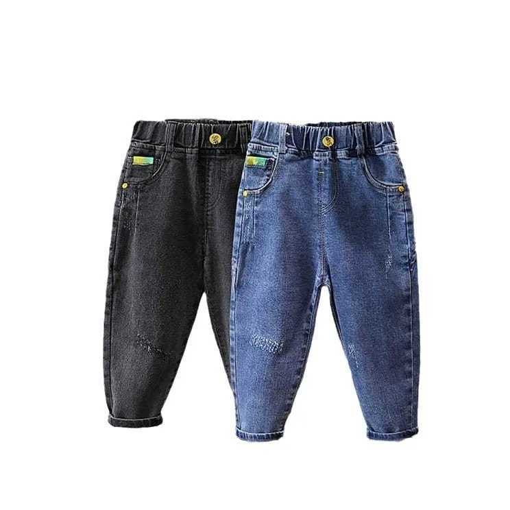 2025 Spring Autumn Baby Boys Pants Casual Fashionable Denim Stretch Toddler Boy Pants Elastic Waist Versatile Children Boy Jeans Z250220