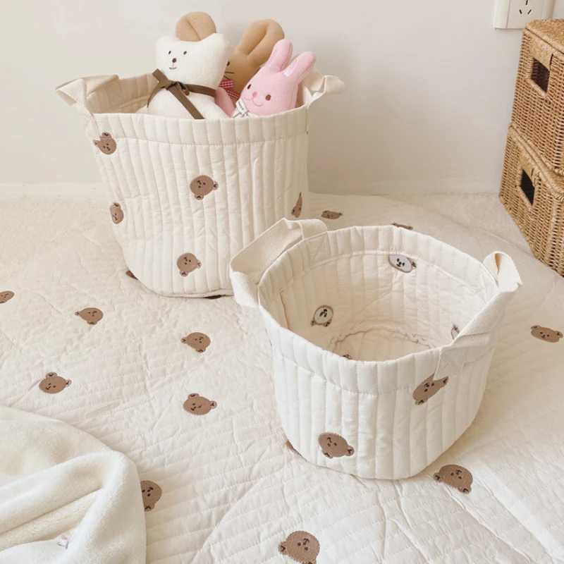 INS Baby Bags Cute Bear Embroidery Diaper Bag Caddy Nappy Cart Storage Mummy Maternity Bag for Newborn Diapers Toys Organizers X250220