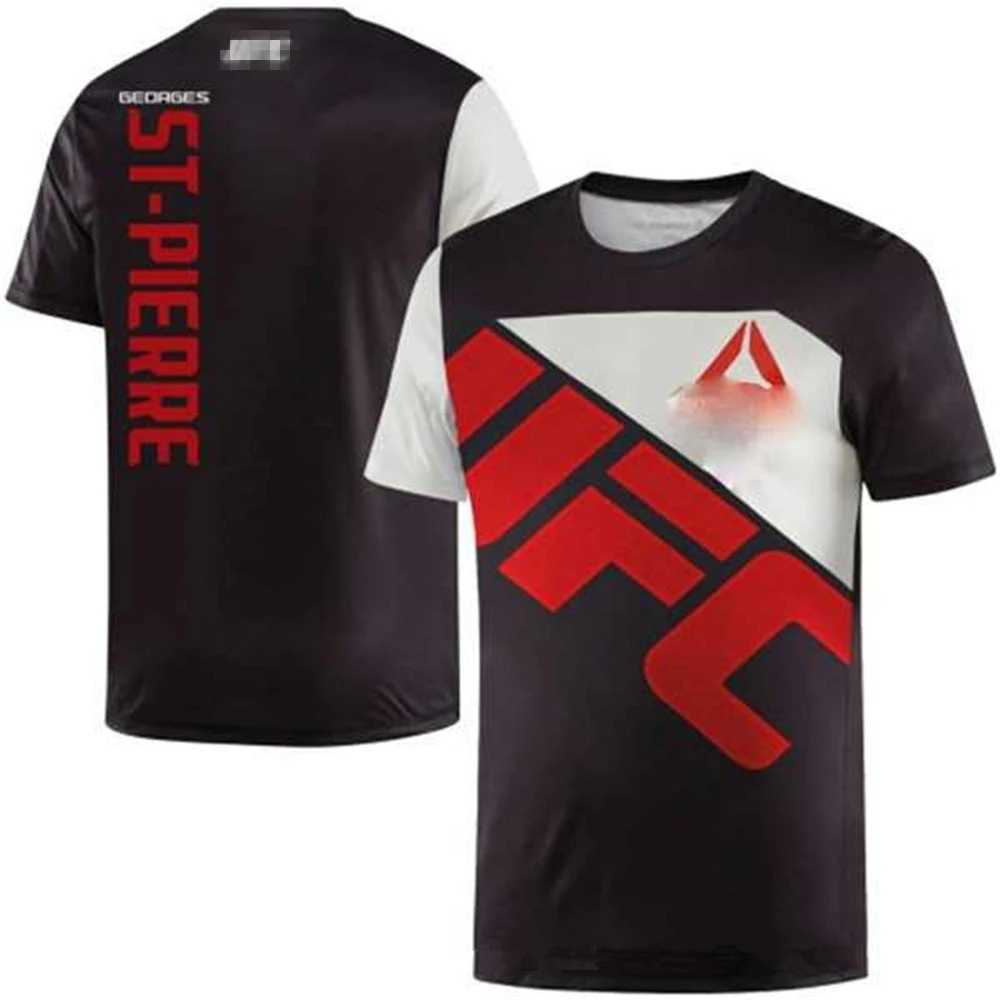 Men's T-Shirts 2024new mens fighting competition T-shirt summer round neck sports shirt large casual breathable quick drying short sleeved top z2