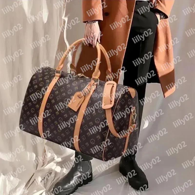 10A New Top Quality New Men Duffle Bag Women Travel Bags Hand Luggage Travel Bags Men Pu Leather Handbags Large CrossBody Bags Totes Purse Crossbody Bag 55cm