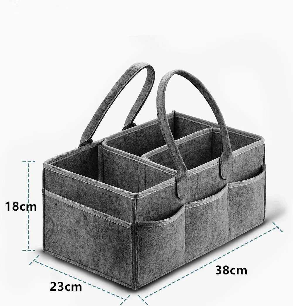 Multifunctional Felt Diaper Bags Baby Newborn Things Nursery Organizer Diaper Stackers Caddies Diaper Pouch Large Storage Bag X250220