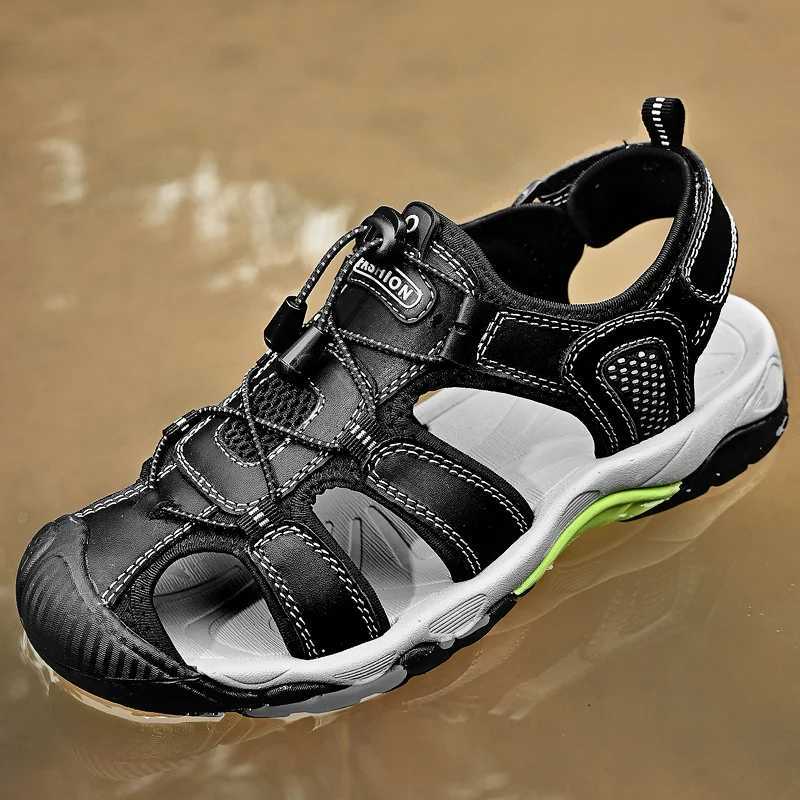 New Arrival Summer Genuine Leather Men Sandals Outdoor Casual Non-slip Mens Wading Shoes Lightweight Breathable Mens Beach Sandals T250220