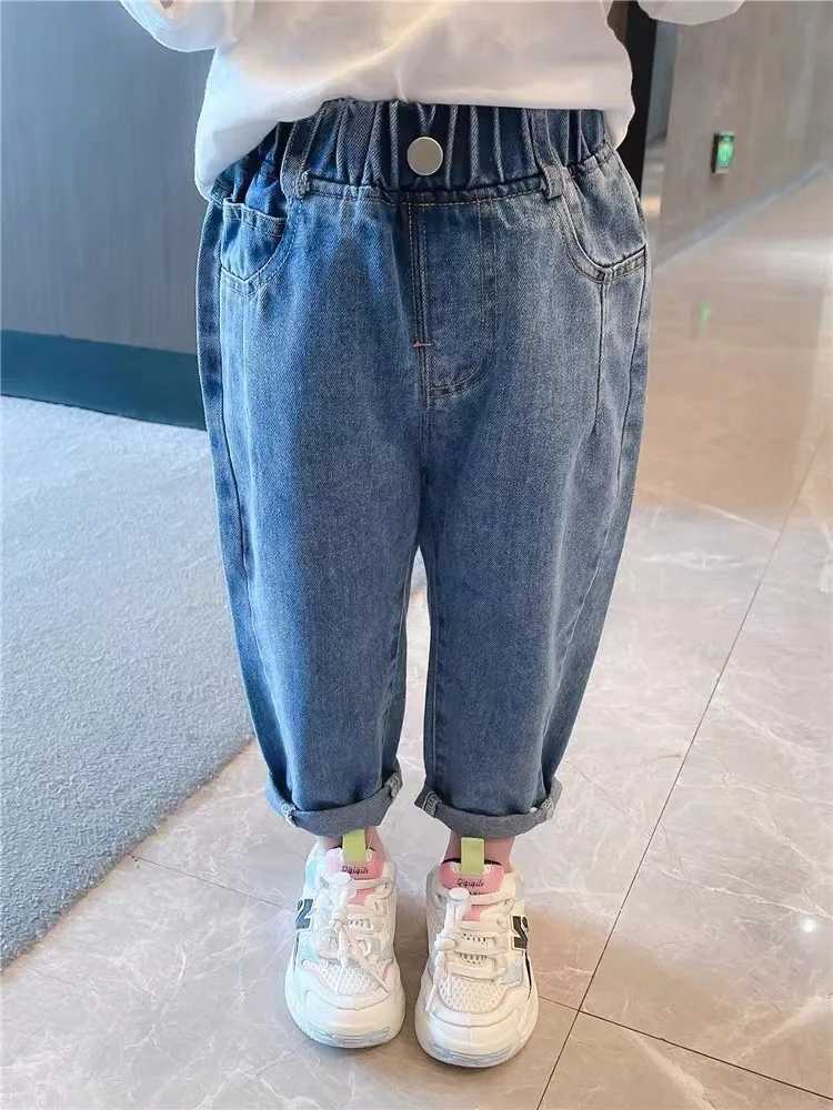 Asus Velvet Lined Girls Jeans Winter New Bag Plush Childrens Vaqueros Pantalones Warm Thick Cute Printed Childrens Jeans Z250220