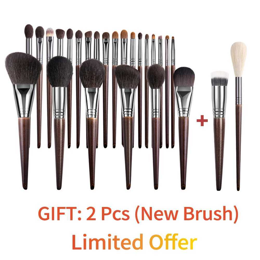 OVW Natural Goat Hair Makeup Brush Set Professional Set Brocha Maquillaje Pedzle Do Makijazu Mixed Stain Brush Shader W250221