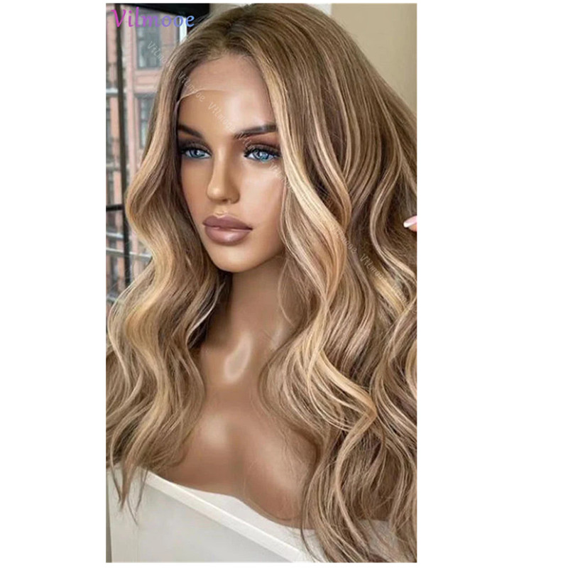 Best Highlight Ash Blonde 613 Colored HD balayage Lace Front Wig Wavy bob Pre-Plucked 5X5 Lace Closure Wig raw virgin Human Hair Wigs For Women