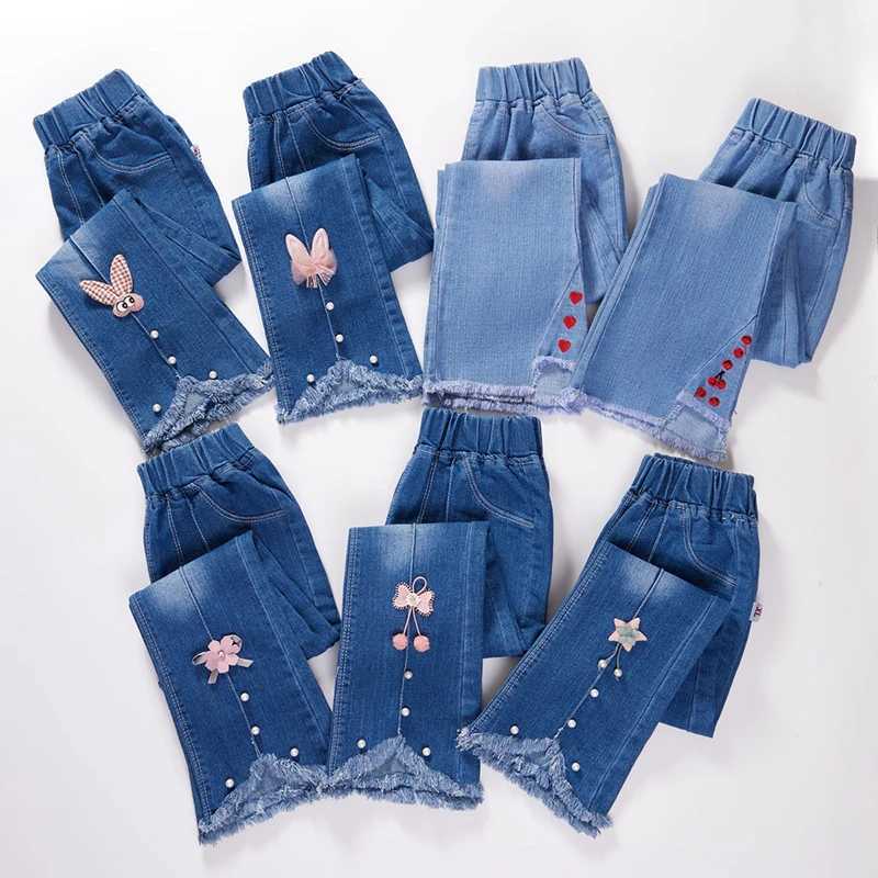 Spring and Autumn Childrens Baby Girls Jeans Baby Girls Jeans Casual Girls Jeans Childrens Clothing Childrens Bell Bottom Jeans Z250220