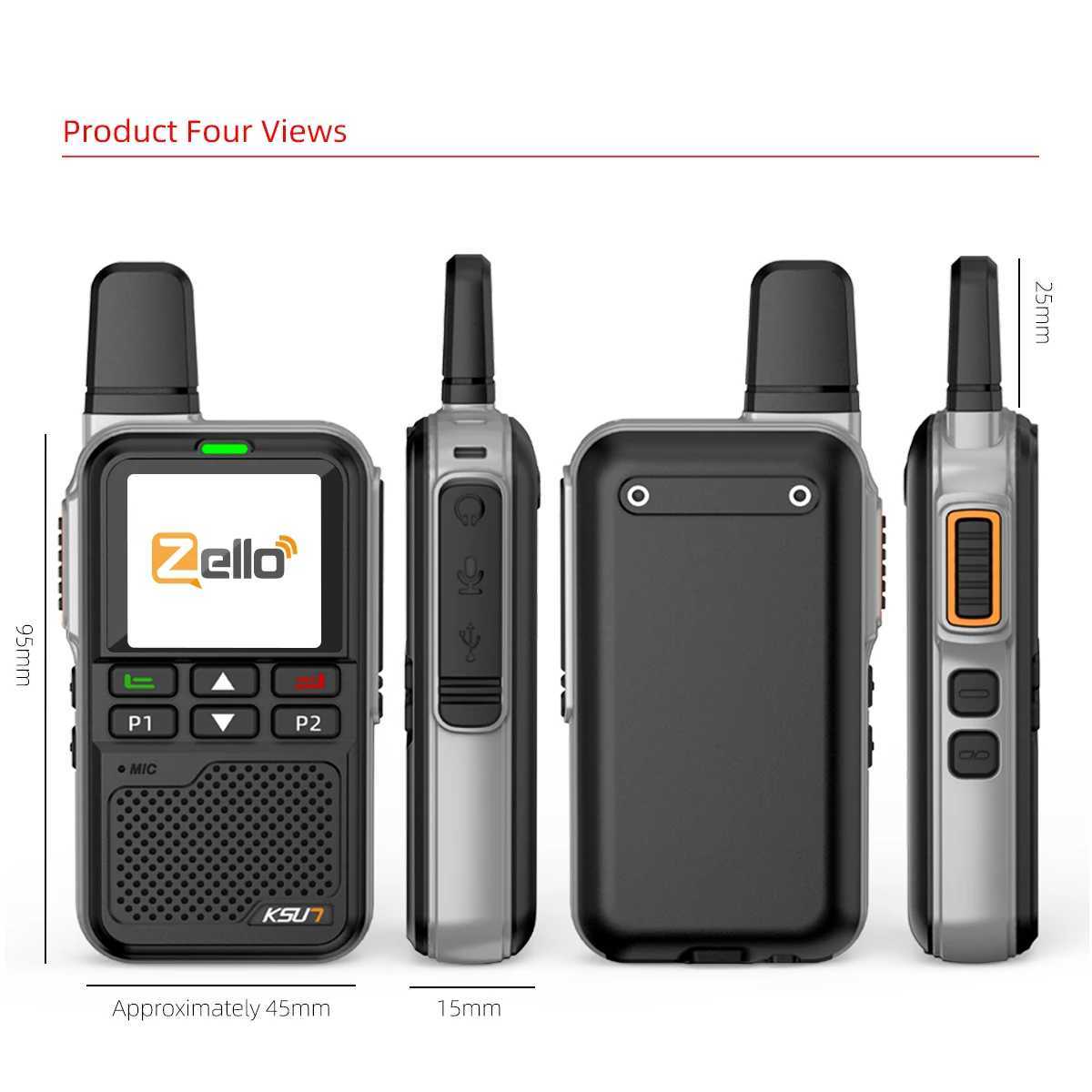 KSUN-ZL38 PTT Zello Walkie Talkie 4g Sim Card WiFi Network Cell Phone Ra Long Range 100 Miles GPS Professional Walkie Talkie Z250221