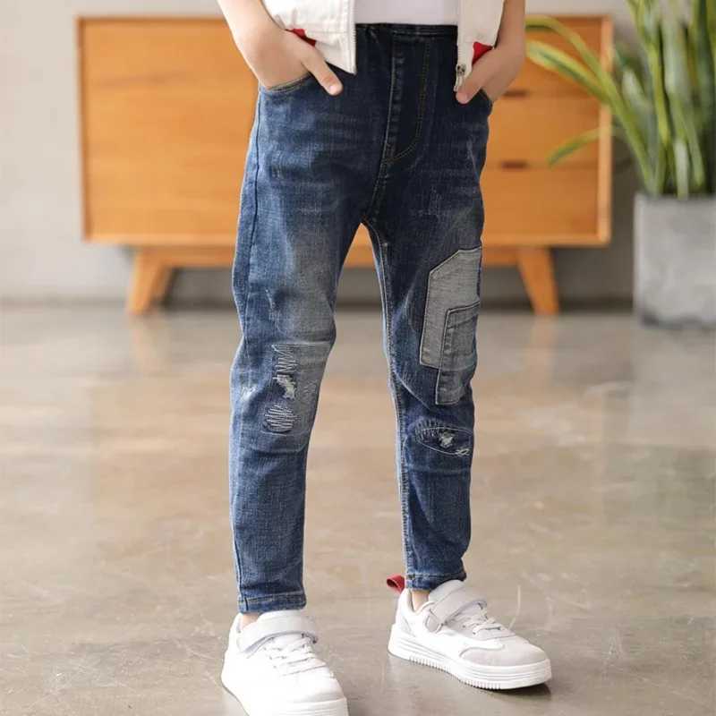 DIIMUU 4-11 year old childrens jeans Trouser clothing boys jeans childrens denim pants spring autumn baby pants toddler bottom Z250220
