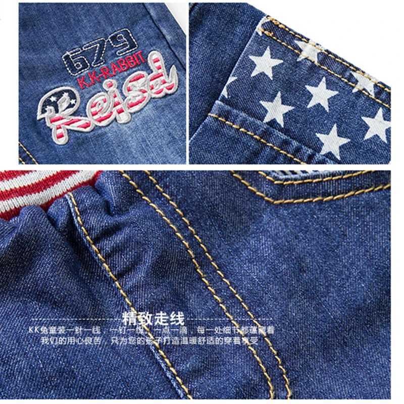 Winter Children 2-7Y Pants Warm Add Wool Denim Trousers For Teenage Boys Casual Mid Elastic Waist Water Jeans Soft Cotton Pants Z250220