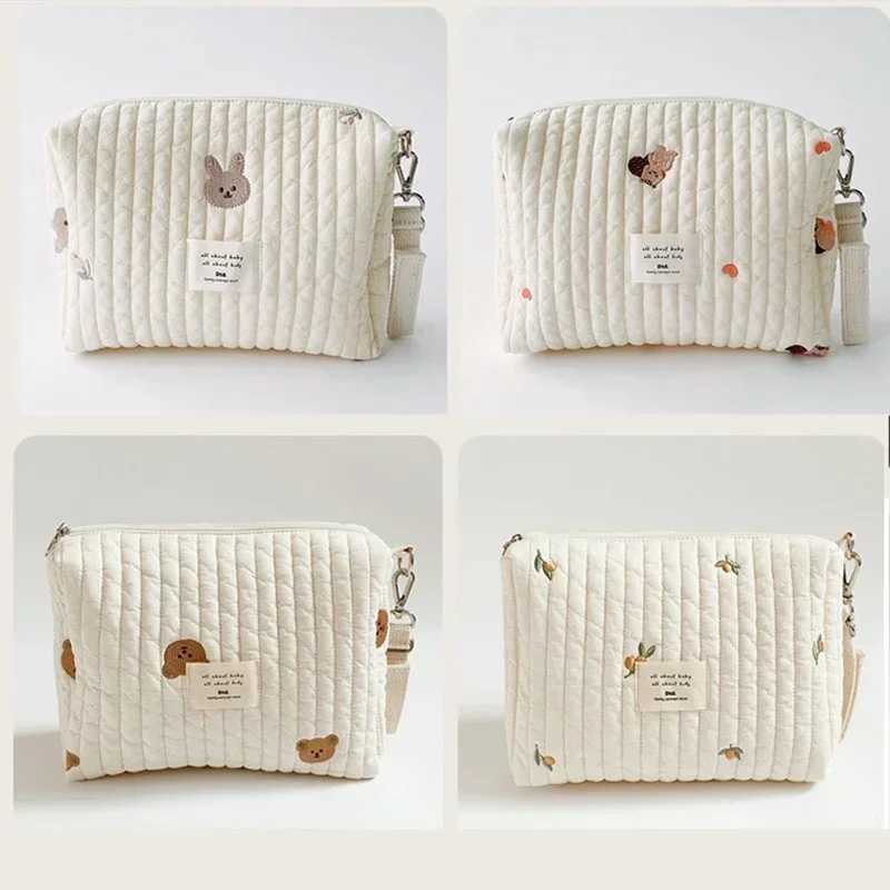 Portable Stroller Nappy Bag Quilted Baby Diaper Caddy Organizer Embroidered Mommy Bags Babies Accessories Changing Bag Storage X250220