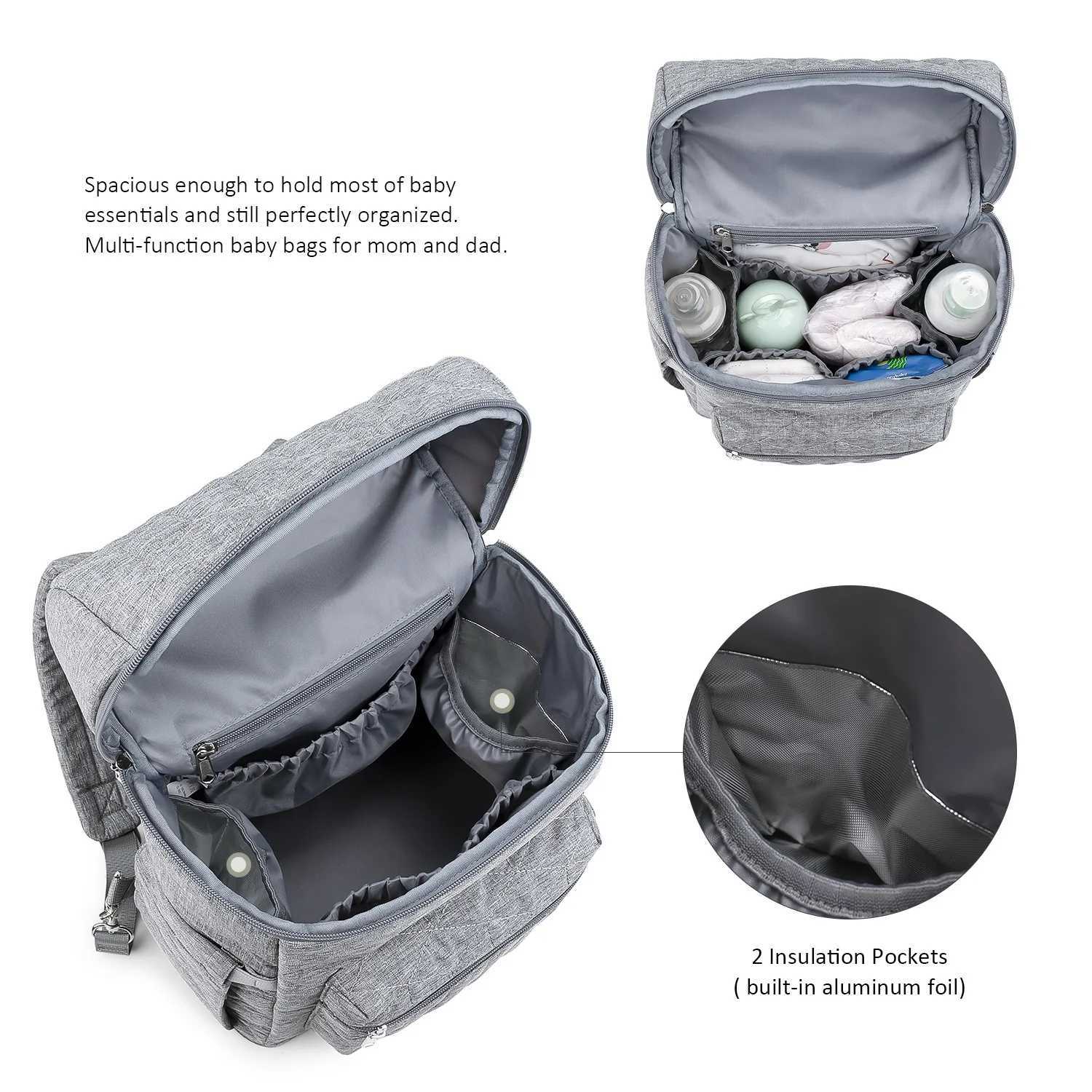 Large Capacity Multifunctional Changing BackpackStylish Waterproof Diaper Bag Backpack Mother Newborn Portable Travel Changing X250220