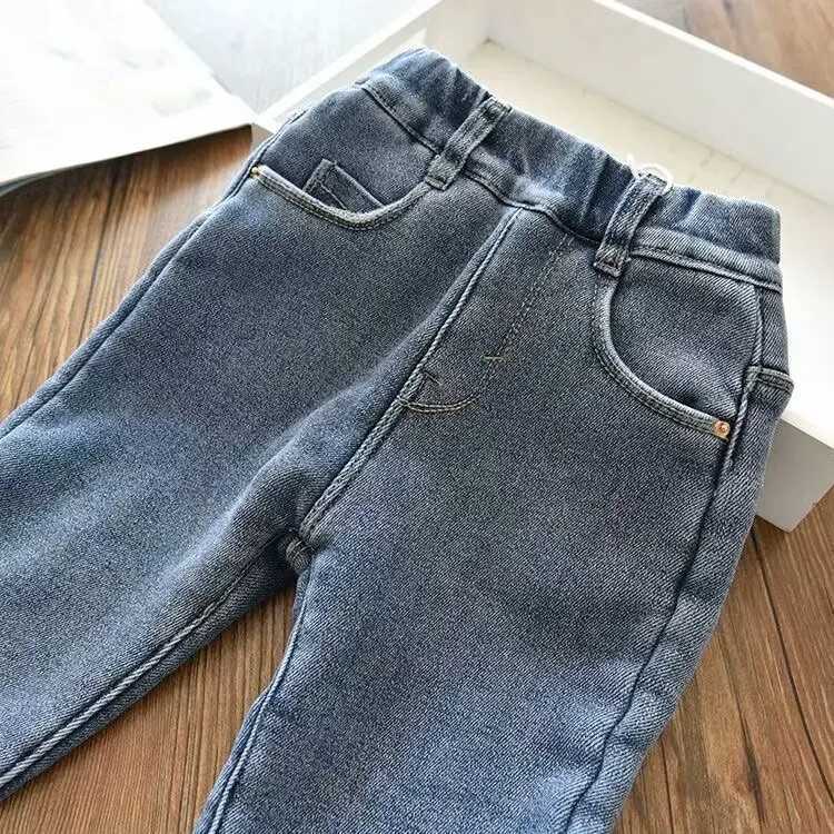 Velvet Winter Warm Pants Jeans for Girls Fall Trousers Outerwear Clothes Teenagers Kids Childrens Clothing Boy Jeans Z250220