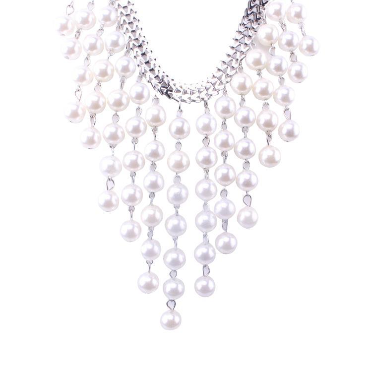 Retro new fashion temperament pearl sweater chain female Japan and South Korea personalized net red with the same paragraph hundred with pearl necklac