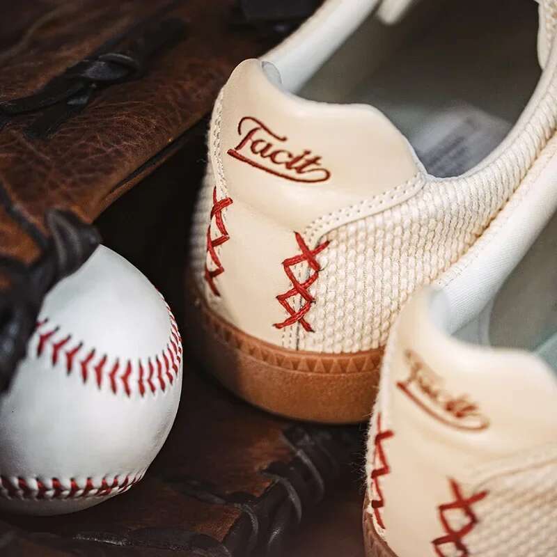 Vintage German Training Baseball for Men White Casual Running Sports Shoes Outdoor Tennis Sneakers Lace-up Trainers