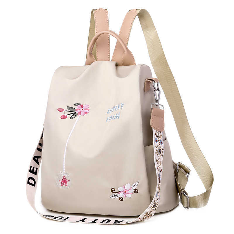 Leisure Backpack for Women New Large Capacity Travel Bag Fashion Embroidery Womens Anti theft Backpack Womens Bag