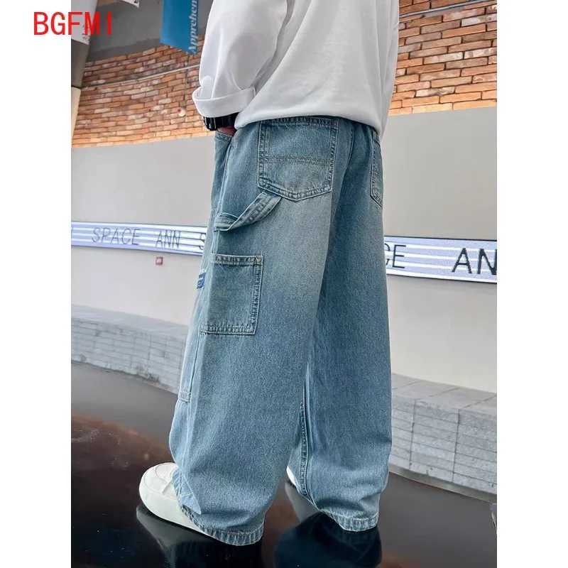 2-10Y Boys Pants Cowboy Pants Childrens Trousers Childrens Jeans Teenagers Childrens Boys Loose Trousers Fashion New 2025 Childrens Clothing Z250220