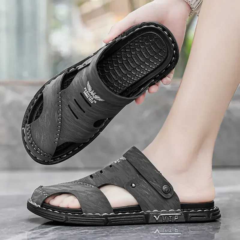 New Arrival Unique Style Classic and Comfortable Sandals for Men Summer Style Handmade Leather Slides with Soft Insole and Arch Support Men T250220