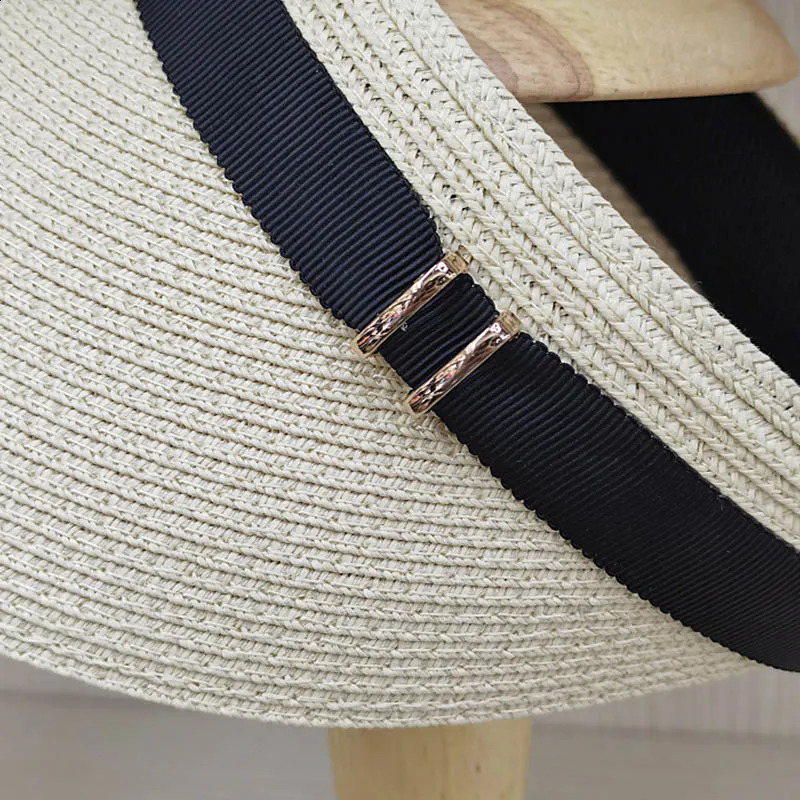 Wide Brim Summer Cap Sun Visor Cap with Elastic Head Straw Cap Sun Visor Hat for women Beach Cap Baggy Sun CaAdjustable Packable 250219