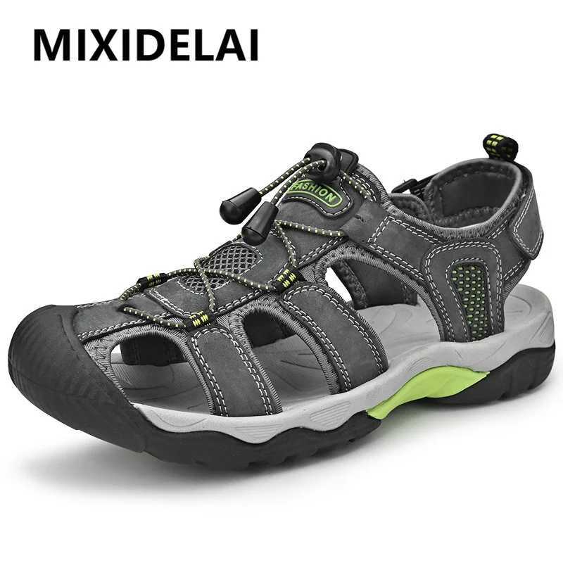 New Arrival Summer Genuine Leather Men Sandals Outdoor Casual Non-slip Mens Wading Shoes Lightweight Breathable Mens Beach Sandals T250220