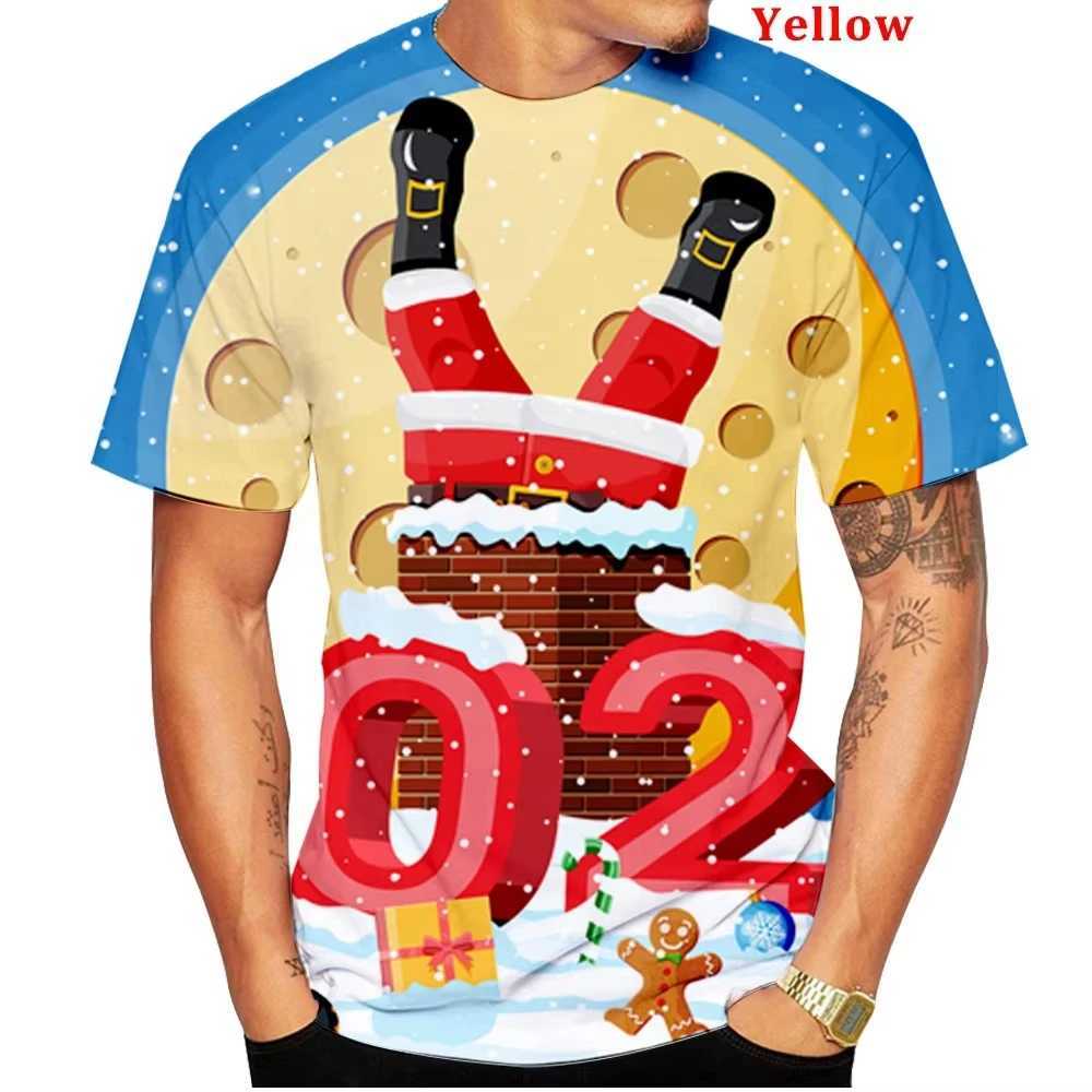 Mens Clothing with Christmas Tree 3d PrintMens T-shirtLarge Size Casual Loose T-shirt W250220