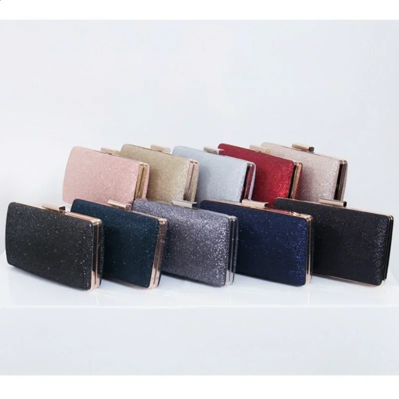 Evening Clutch Bag Women Bags Wedding Shiny Handbags Bridal Metal Bow Clutches Chain Shoulder 250213Z