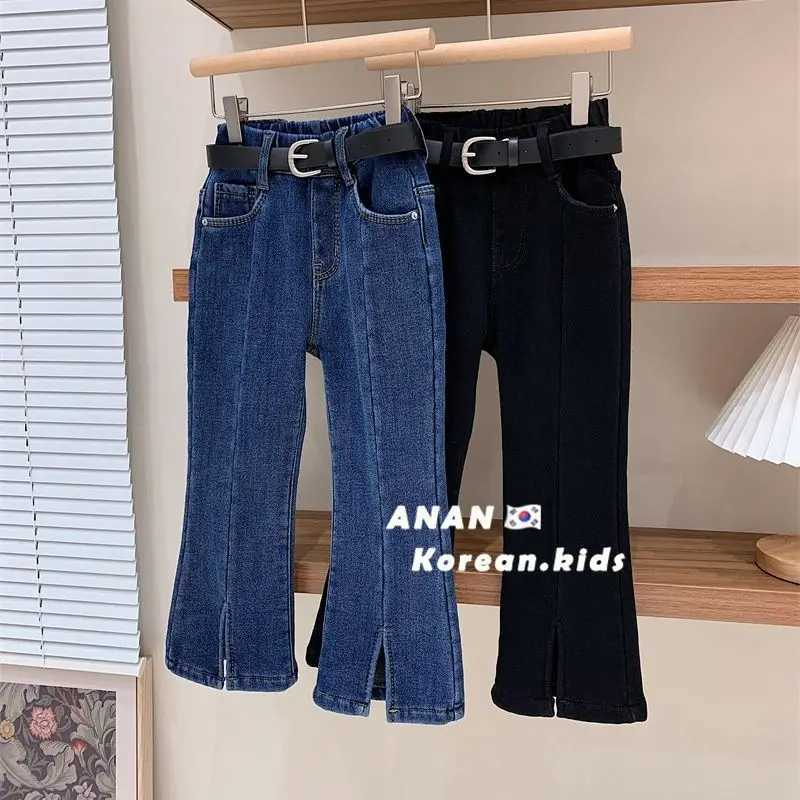 2024 autumn girls fashion jeans pants denim trousers two colors without belt 2-10 years Z250220