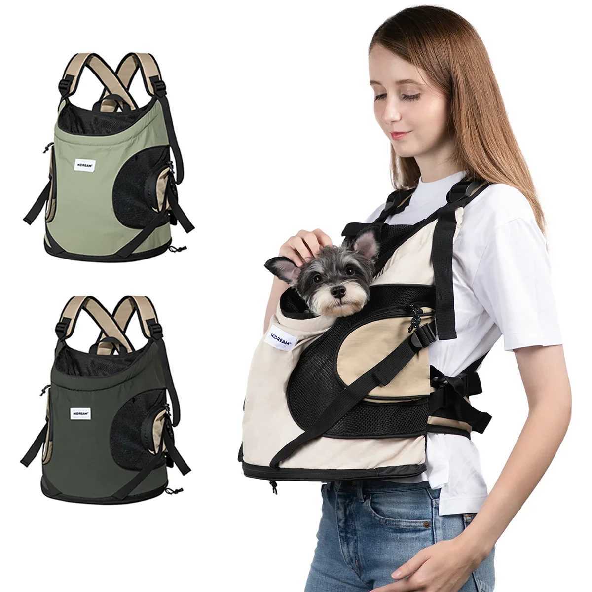Dog Travel Bowls Bags HiDREAM Puppy Kitten Travel Chest Sling Bag Pet Front Cat Dog Carrier Breathable Canvas Portable Backpack Cross Shoulder Strap H