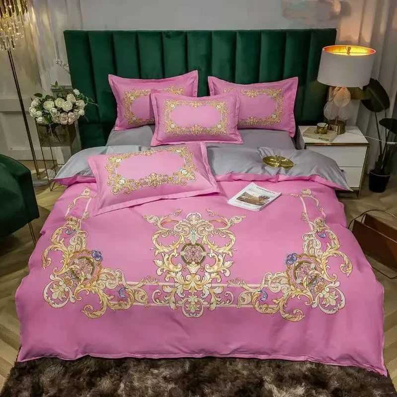 3PCS Single-sided Printed Duvet Luxury Plaid Horse Bedding Set Duvet Comfortable Breathable Sheet King Queen Different SizeXJ250220