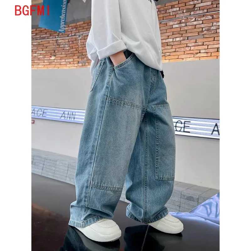 2-10Y Boys Pants Cowboy Pants Childrens Trousers Childrens Jeans Teenagers Childrens Boys Loose Trousers Fashion New 2025 Childrens Clothing Z250220