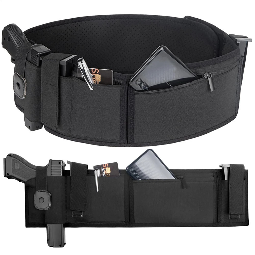 Belly Band Gun Holster Concealed Carry Waist Band Pistol Holster Pouch Airsoft Holster Belt for Outdoor Hunting Fitness Defense 250220