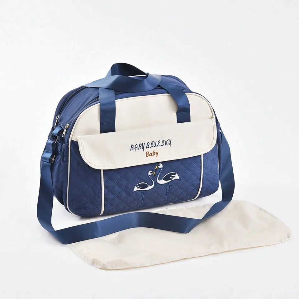 New Fashionable Embroidered One Shoulder Mommy Bag with Large Capacity and Multi function Leaning Urinary Bag for Going Out X250220