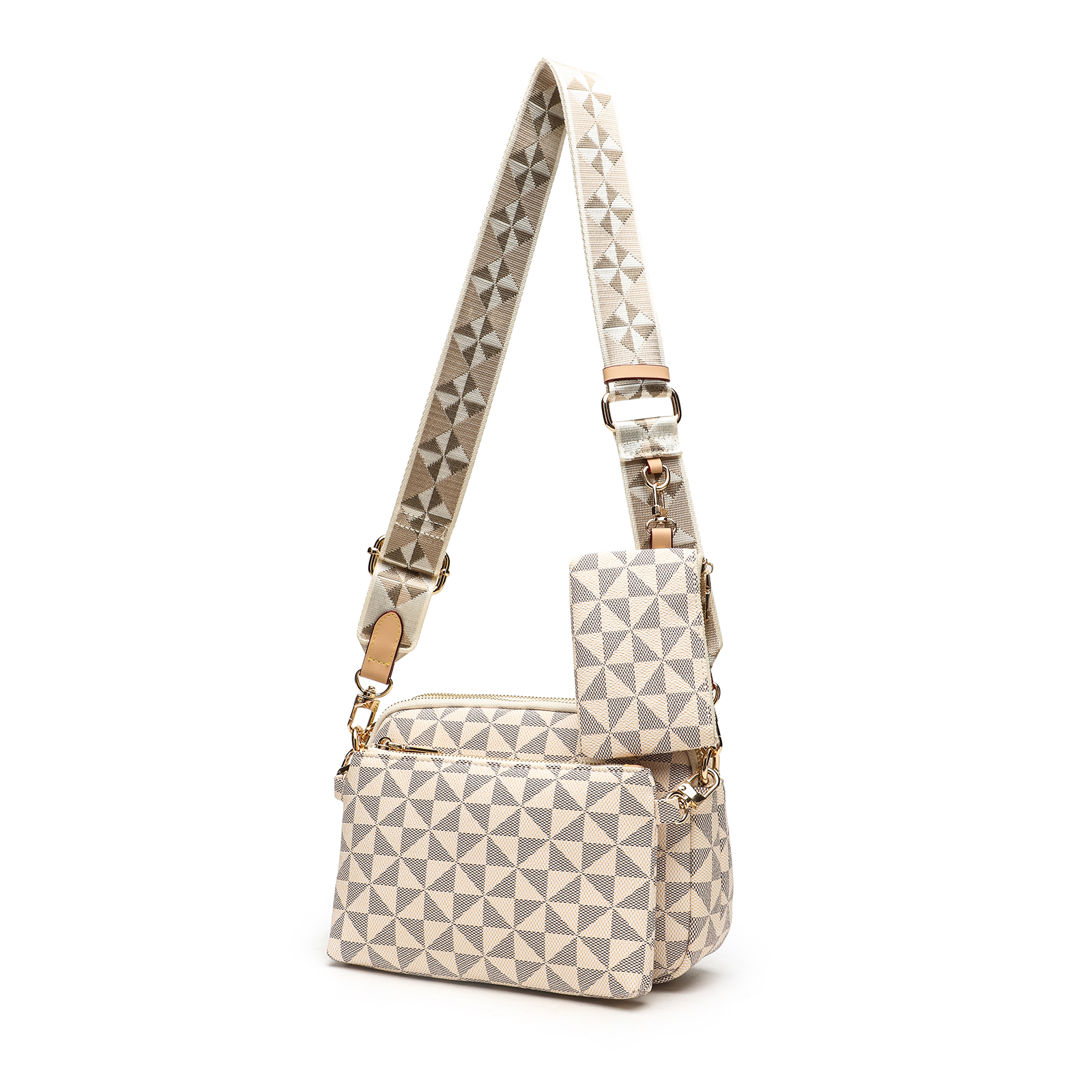 Classic Vintage Design Windmill Printed Large-Capacity Crossbody Bag