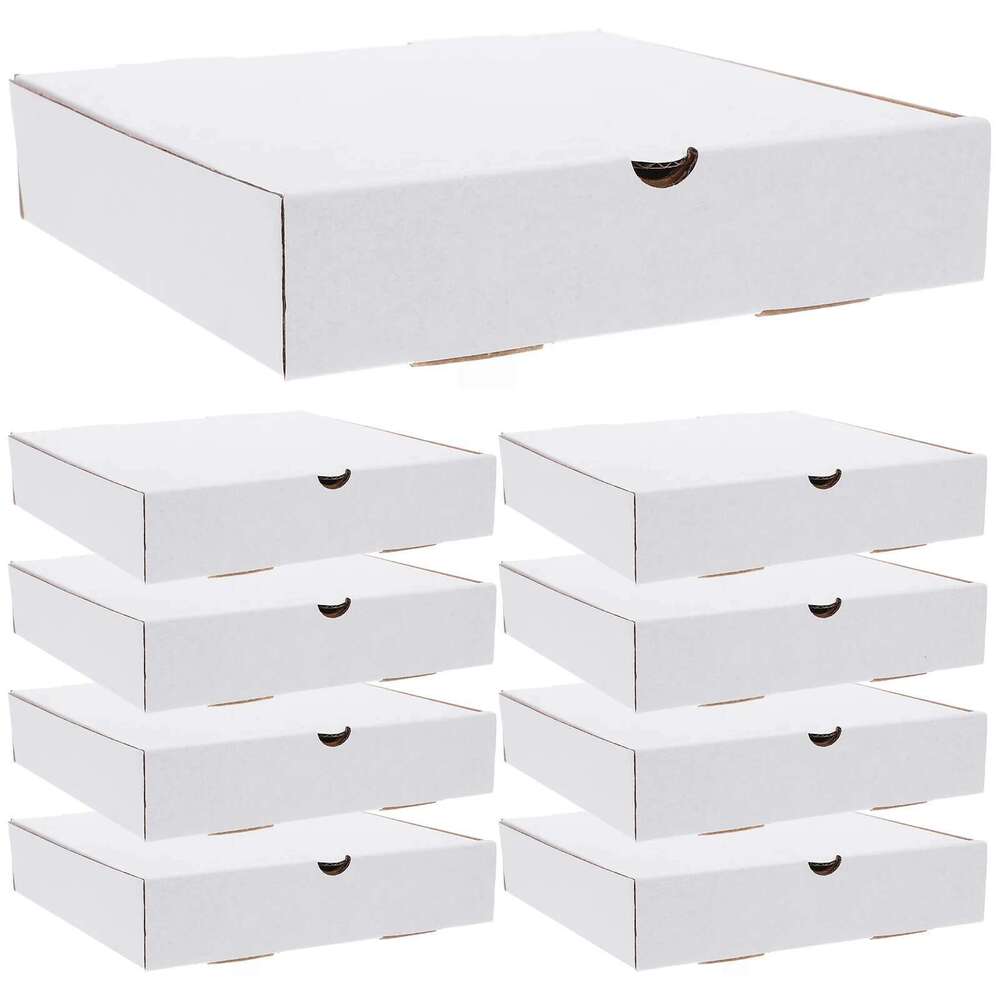 30 Pcs Pizza Box Takeaway Boxes Corrugated Shipping Biscuit White Storage Reusable Kraft Paper Small