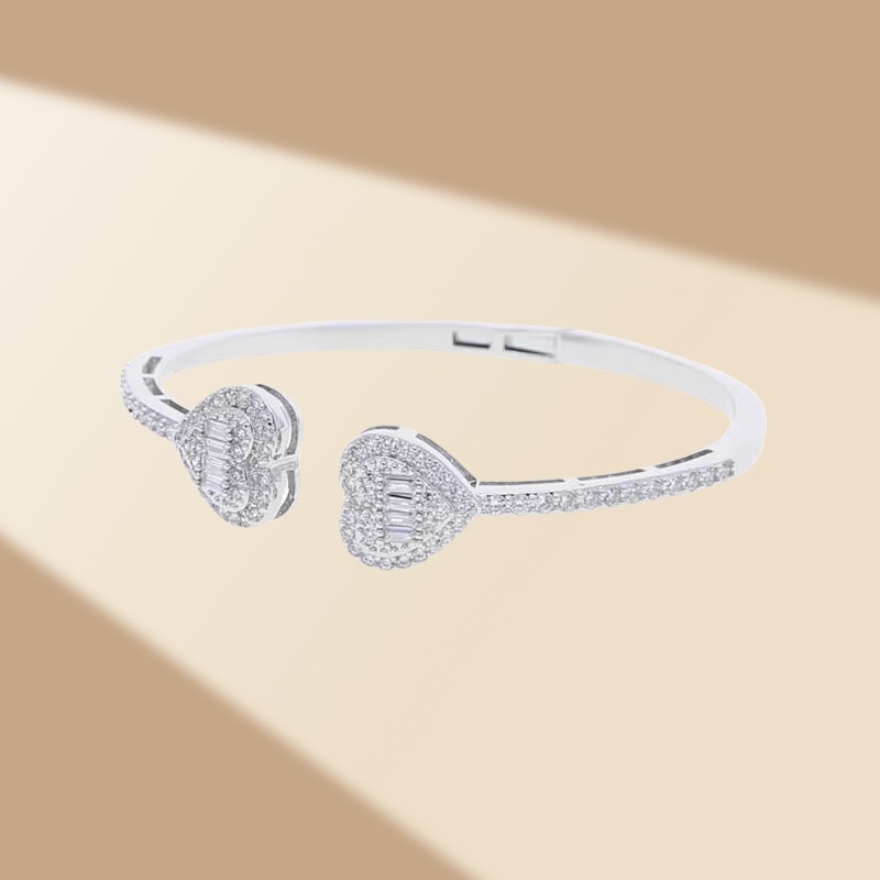 high quality dia plated gold jewelry women bangle heart shape cuff bracciale metal bracelet men adjustable classics wedding ornaments