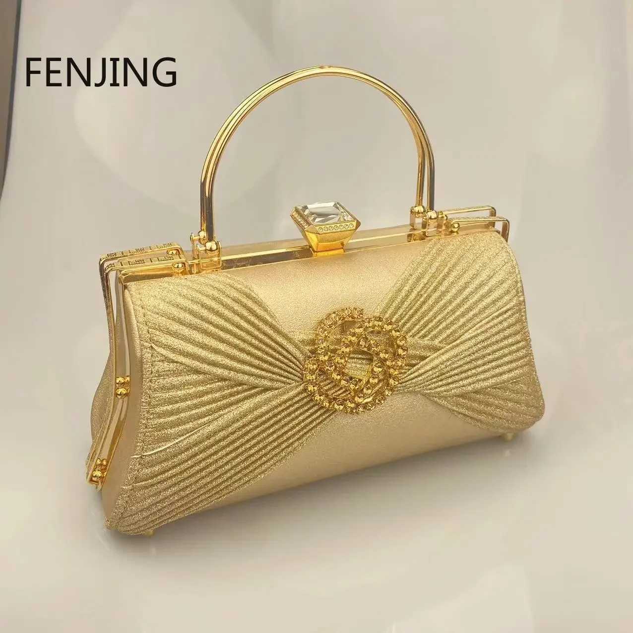 NEW Trend Evening Bags Diamonds Sequined Folds Clutch Purse Female Wedding Party Bride Handbags Flower Rhinestone Shoulder Bags Z250220