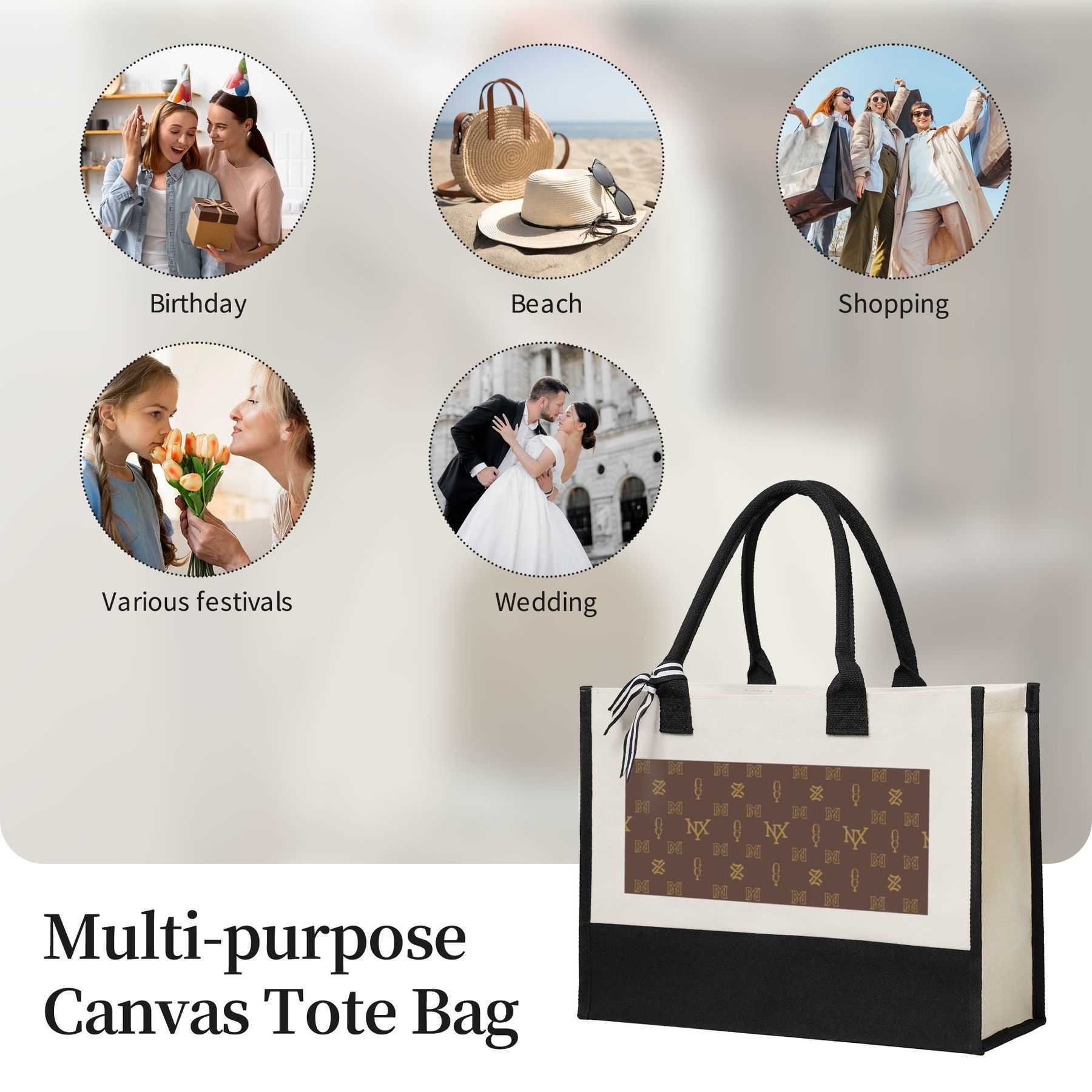 NXY High Quality shoulder bags Large capacity Canvas Gift Shopping Bag Canvas Carrying Tote Bag Handbags Women Beach Bag unisex shopping Bags