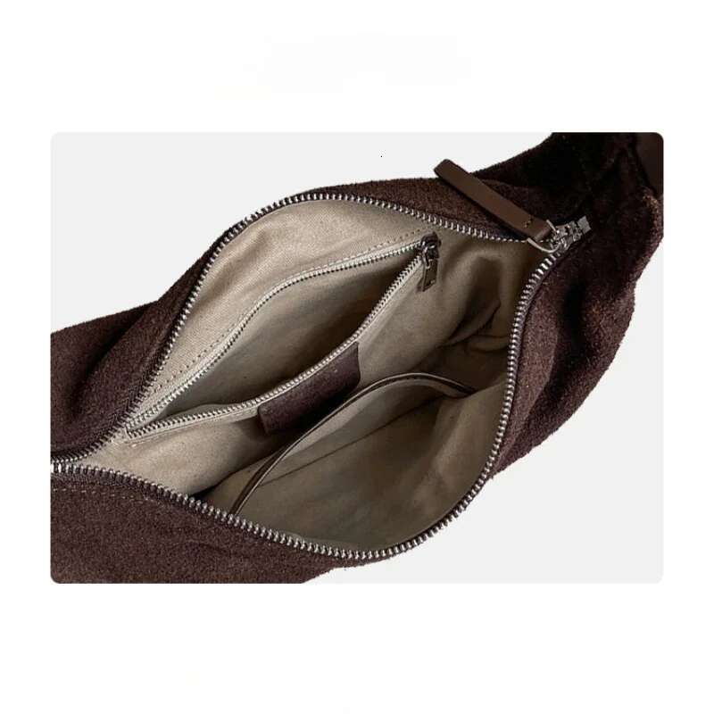 New Autumn Slouchy Style Half Moon Shoulder 2025 Top Layer Suede Cow Leather Women Crossbody Bag Quality Daily-Use Purse