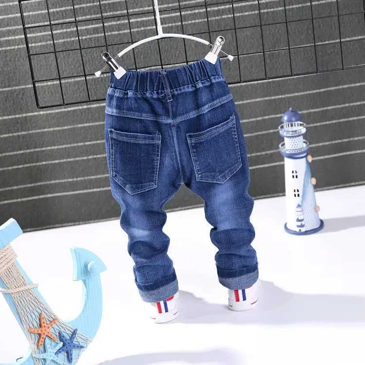 2025 Spring Fashion Boys Jeans Baby casual Color buckle Pants Kids Elastic Jean Boy Trousers Autumn Children Denim 1-6Y Z250220